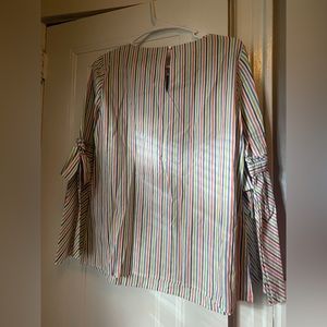 Beige by Eci Blouse for women size S color white with stripes condition new